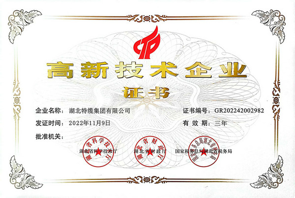 高新技術(shù)企業(yè)證書